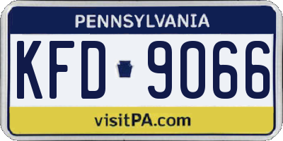 PA license plate KFD9066