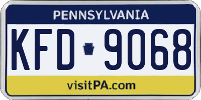 PA license plate KFD9068