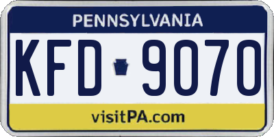PA license plate KFD9070