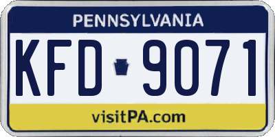 PA license plate KFD9071