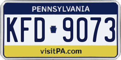 PA license plate KFD9073