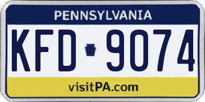 PA license plate KFD9074