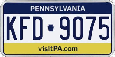 PA license plate KFD9075