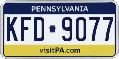 PA license plate KFD9077