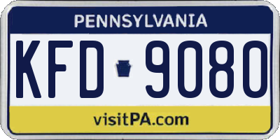 PA license plate KFD9080