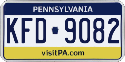 PA license plate KFD9082