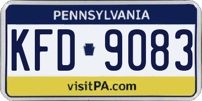 PA license plate KFD9083