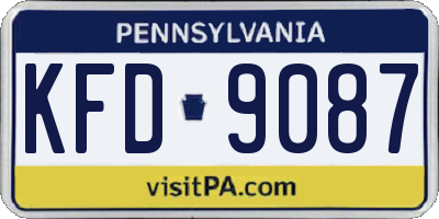 PA license plate KFD9087