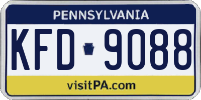 PA license plate KFD9088