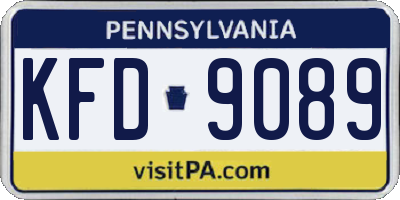 PA license plate KFD9089