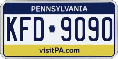 PA license plate KFD9090