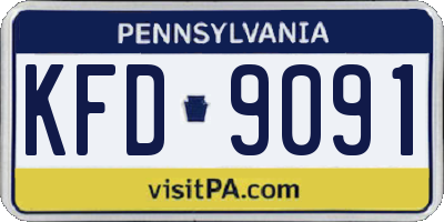 PA license plate KFD9091