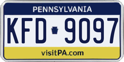 PA license plate KFD9097