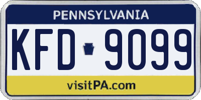PA license plate KFD9099