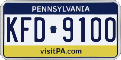 PA license plate KFD9100