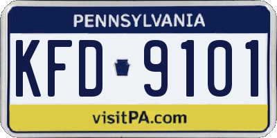 PA license plate KFD9101
