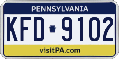 PA license plate KFD9102