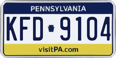 PA license plate KFD9104