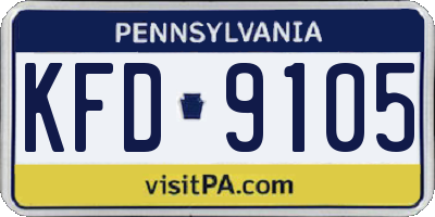 PA license plate KFD9105