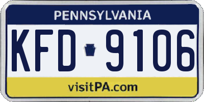 PA license plate KFD9106