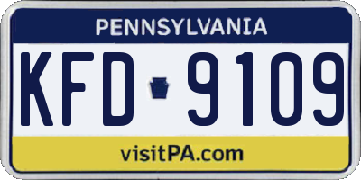 PA license plate KFD9109