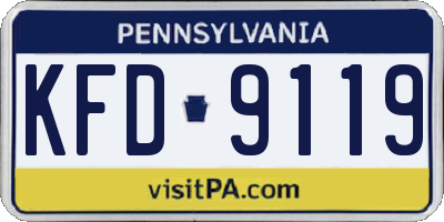 PA license plate KFD9119