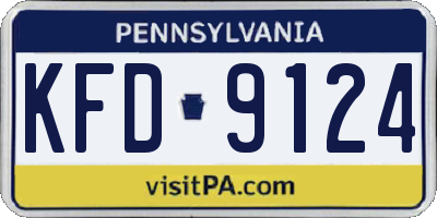 PA license plate KFD9124