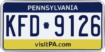 PA license plate KFD9126