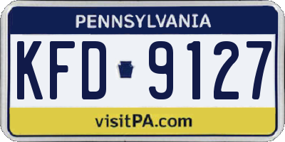 PA license plate KFD9127