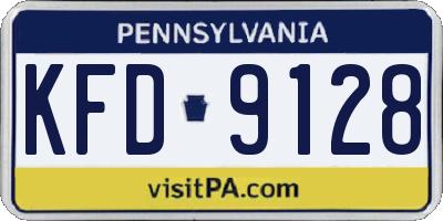 PA license plate KFD9128