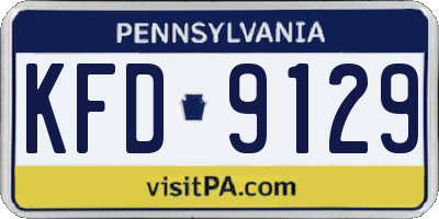 PA license plate KFD9129