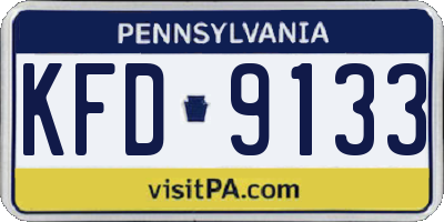 PA license plate KFD9133
