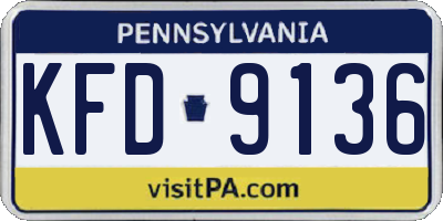 PA license plate KFD9136