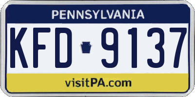 PA license plate KFD9137