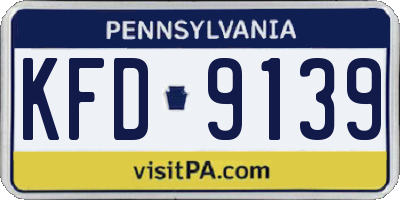 PA license plate KFD9139