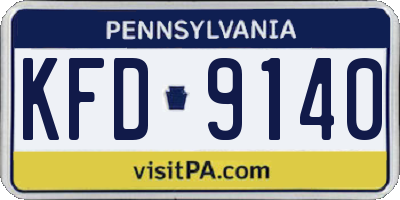 PA license plate KFD9140