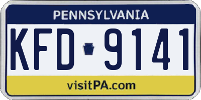 PA license plate KFD9141