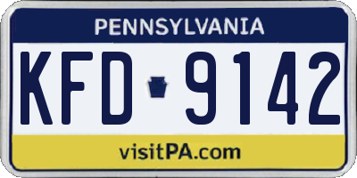 PA license plate KFD9142