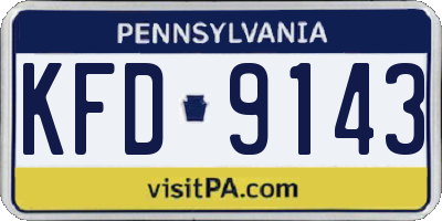 PA license plate KFD9143
