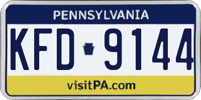 PA license plate KFD9144