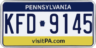 PA license plate KFD9145
