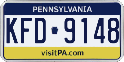 PA license plate KFD9148
