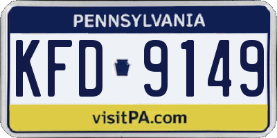 PA license plate KFD9149