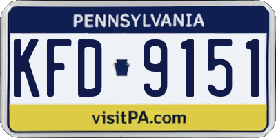 PA license plate KFD9151