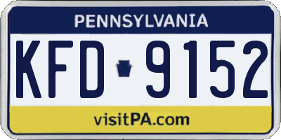 PA license plate KFD9152