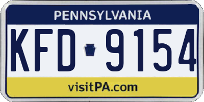 PA license plate KFD9154