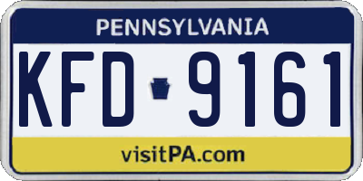 PA license plate KFD9161