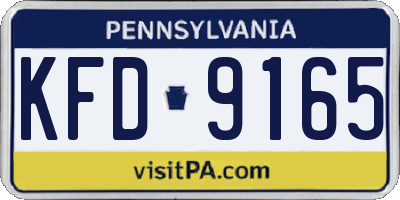 PA license plate KFD9165