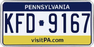 PA license plate KFD9167