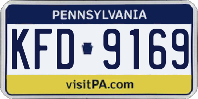 PA license plate KFD9169